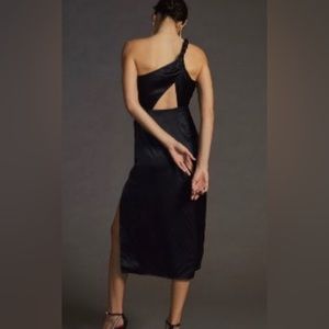 Anthropologie silk one shoulder dress
